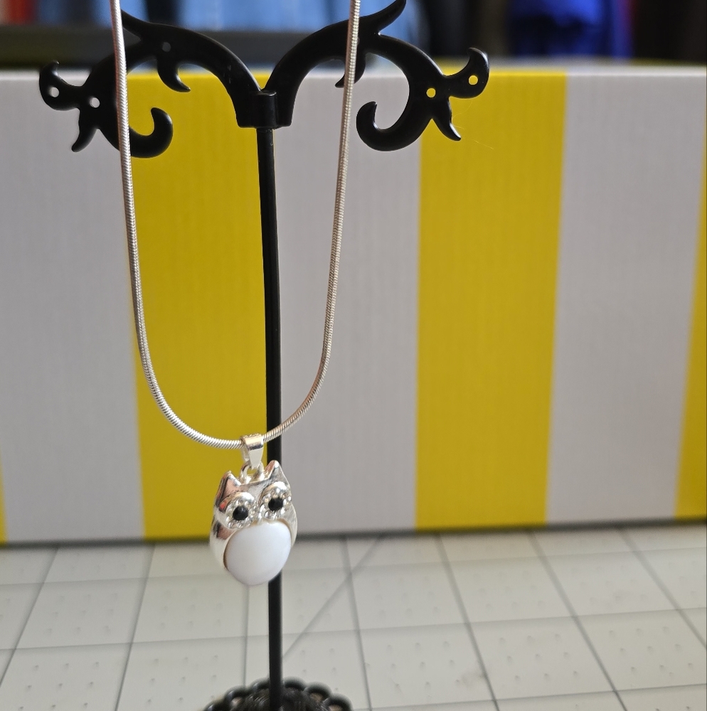 Sterling Silver Owl Pendant Necklace
